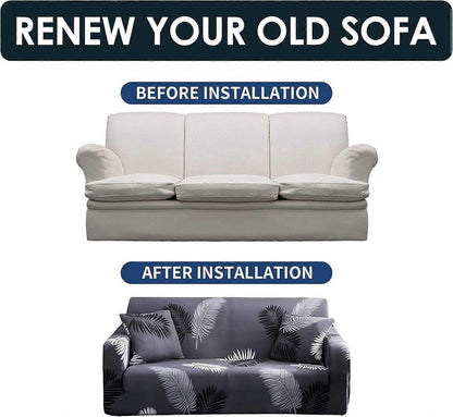 3 Seater Sofa Cover with Armrests and 1 Cushion Cover Stretch Protector V1263-JX-3534
