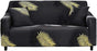 3 Seater Stretch Sofa Cover with Armrests Gold Leaf Print Design 185-230cm V1263-JX-3535