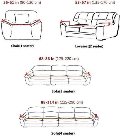 3 Seater Stretch Sofa Cover with Armrests Gold Leaf Print Design 185-230cm V1263-JX-3535