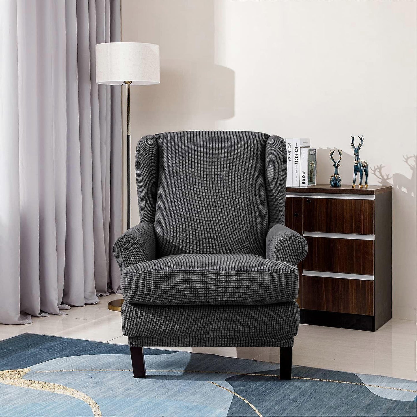 Stretch Armchair Sofa Cover Elastic Relax Fit Protector - Dark Gray V1263-JX-3536