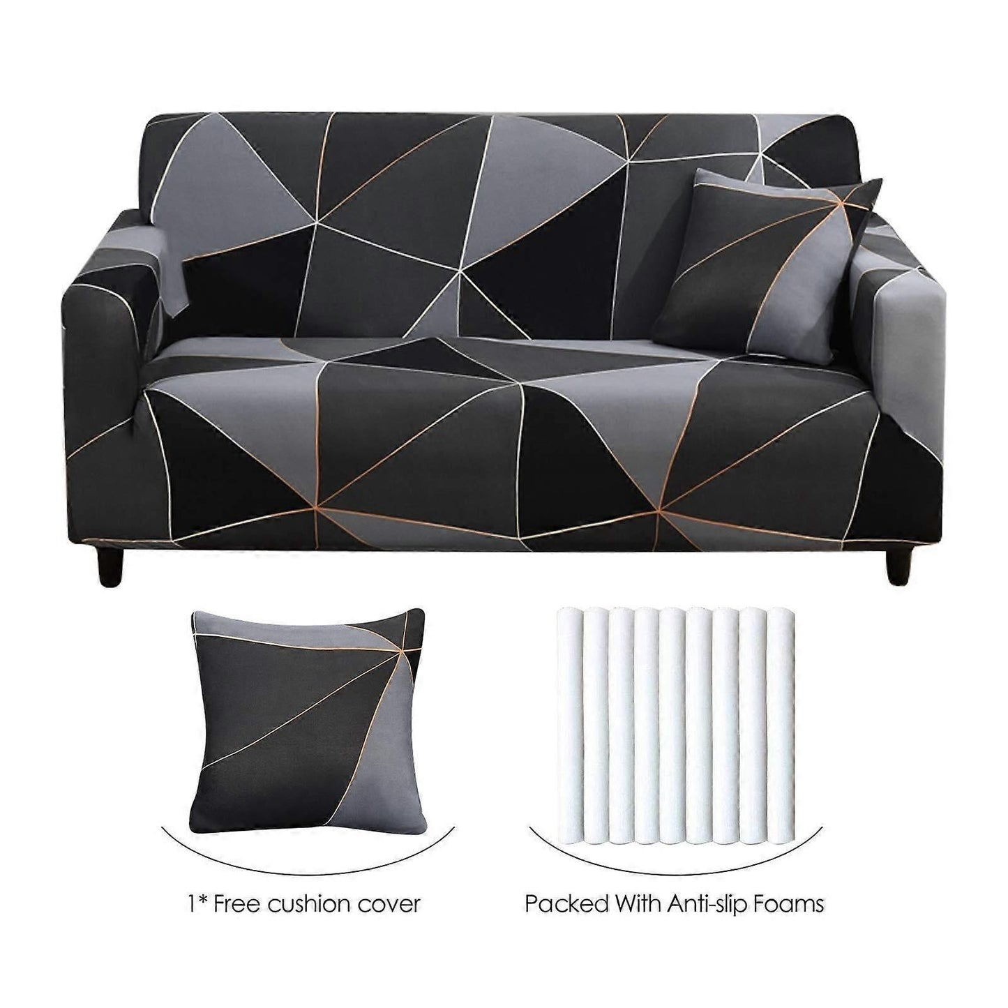 3 Seater Elastic Sofa Cover Stretch Couch Slipcover 190-230cm V1263-JX-3538
