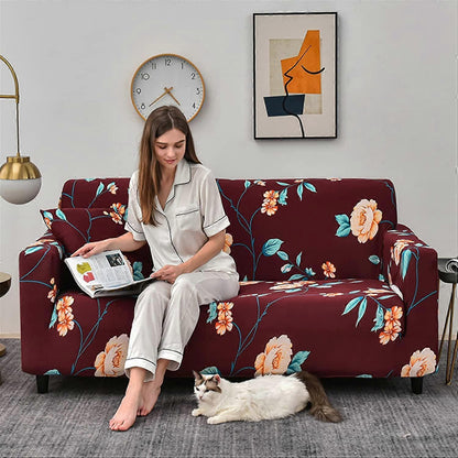 2 Seater Jacquard Elastic Sofa Cover Anti-Slip Stretch Slipcover V1263-JX-3539