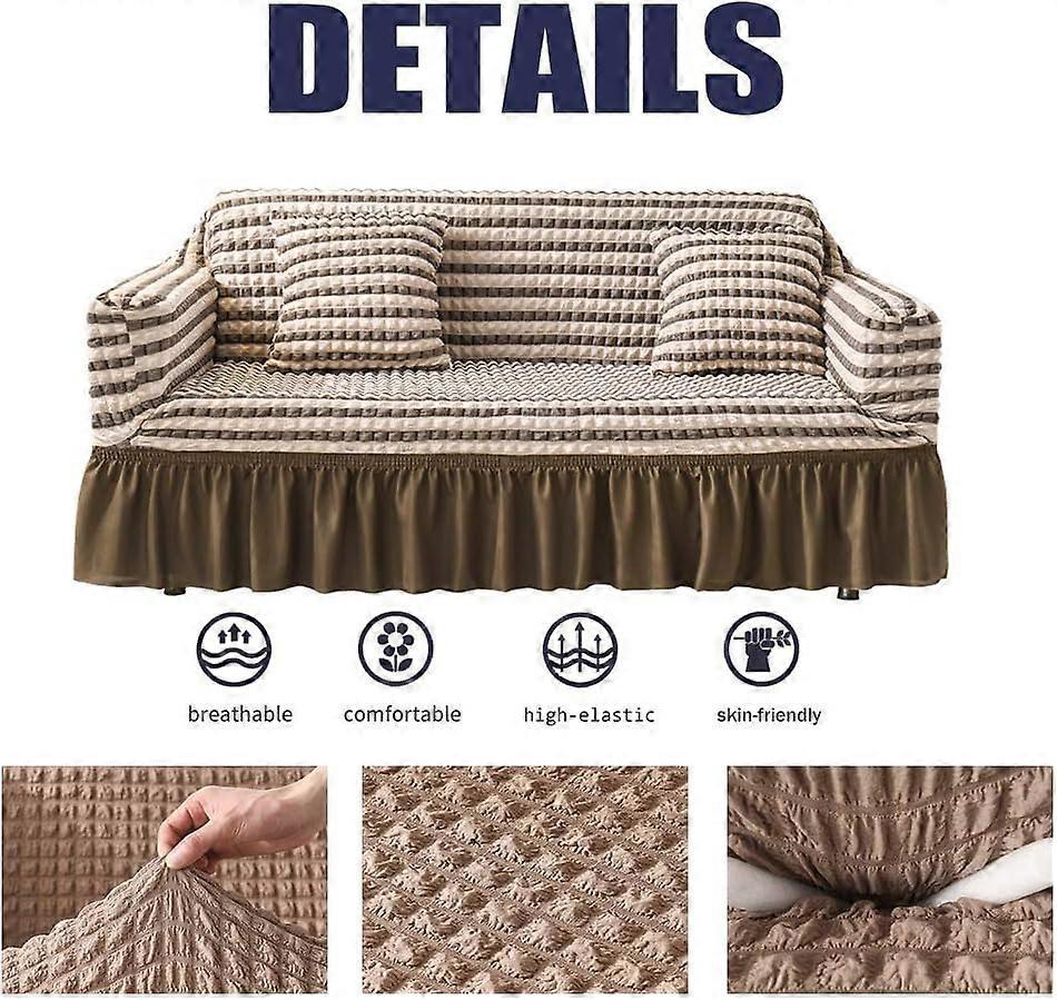 2 Seater High Elasticity Washable Sofa Cover Easy to Install Furniture Protector V1263-JX-3541
