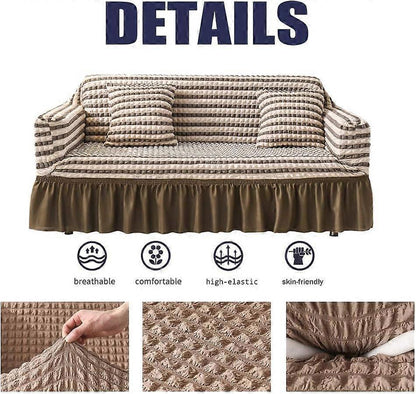 2 Seater High Elasticity Washable Sofa Cover Easy to Install Furniture Protector V1263-JX-3541