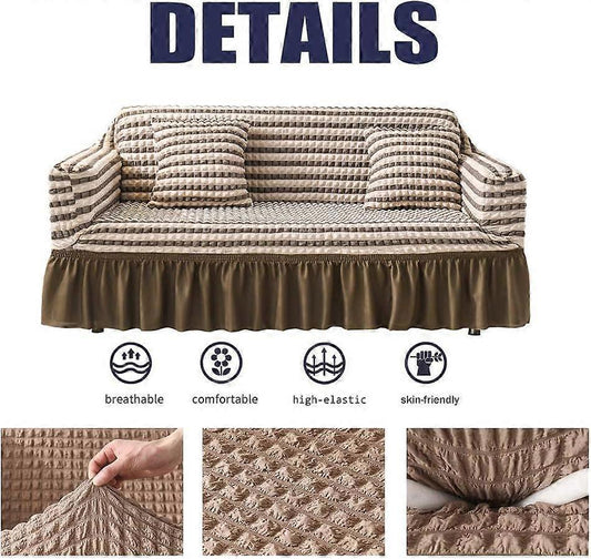2 Seater High Elasticity Washable Sofa Cover Easy to Install Furniture Protector V1263-JX-3541