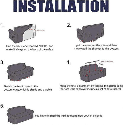 2 Seater High Elasticity Washable Sofa Cover Easy to Install Furniture Protector V1263-JX-3541
