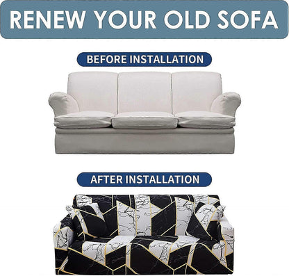 2 Seater Elastic Sofa Cover with Armrests Armchair Furniture Protector Universal Fit V1263-JX-3545