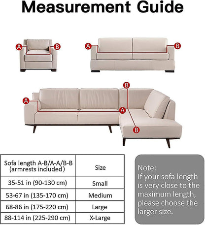 3 Seater Elastic Sofa Cover with Armrests Universal Sofa Protector V1263-JX-3546