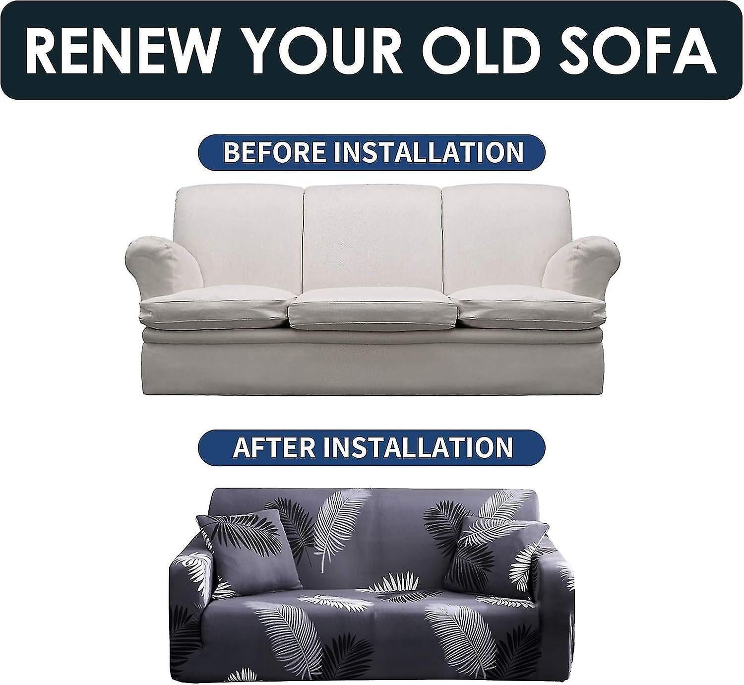 3 Seater Elastic Sofa Cover with Armrests Universal Sofa Protector V1263-JX-3546