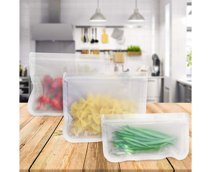 5Pcs Reusable Frosted Self Sealed Sandwiches Food Freezer Storage Bag Organizer V1263-JX-355