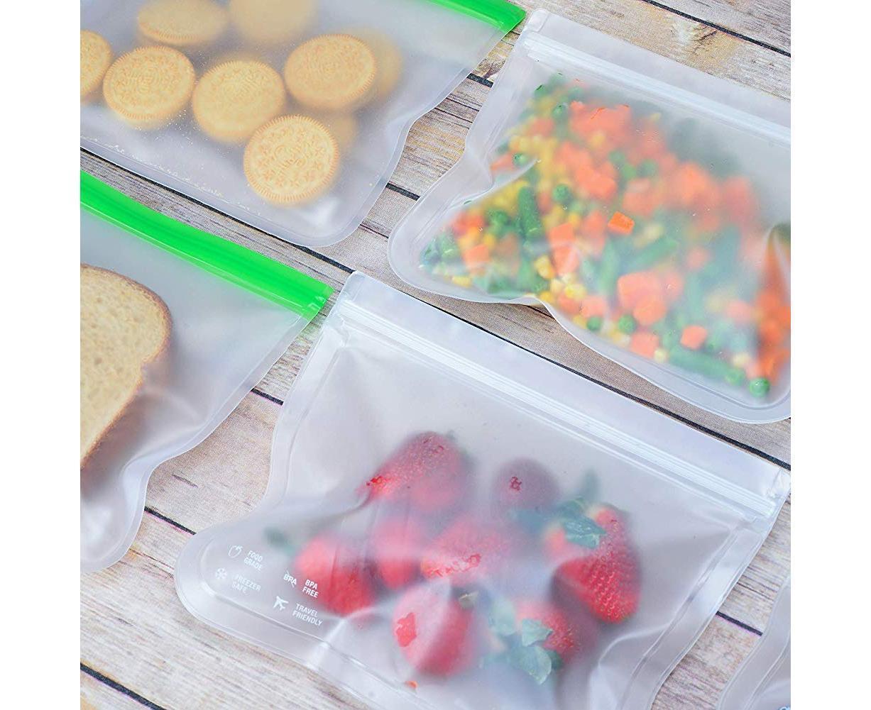 5Pcs Reusable Frosted Self Sealed Sandwiches Food Freezer Storage Bag Organizer V1263-JX-355