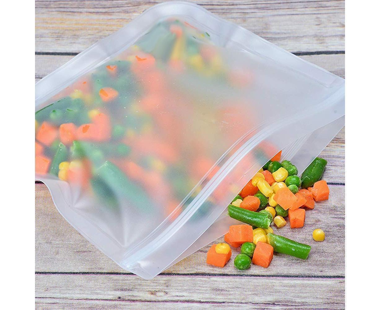 5Pcs Reusable Frosted Self Sealed Sandwiches Food Freezer Storage Bag Organizer V1263-JX-355
