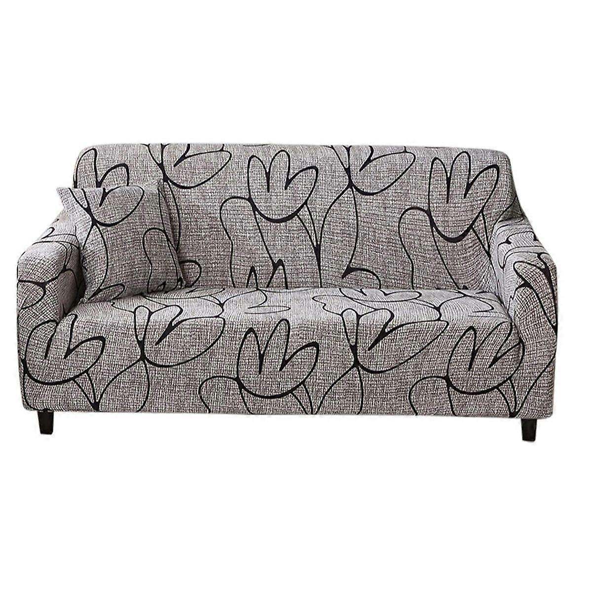 2 Seater Waterproof Elastic Sofa Cover Set Dustproof Sofa Protector with Cushion Mat 145-180cm V1263-JX-3550