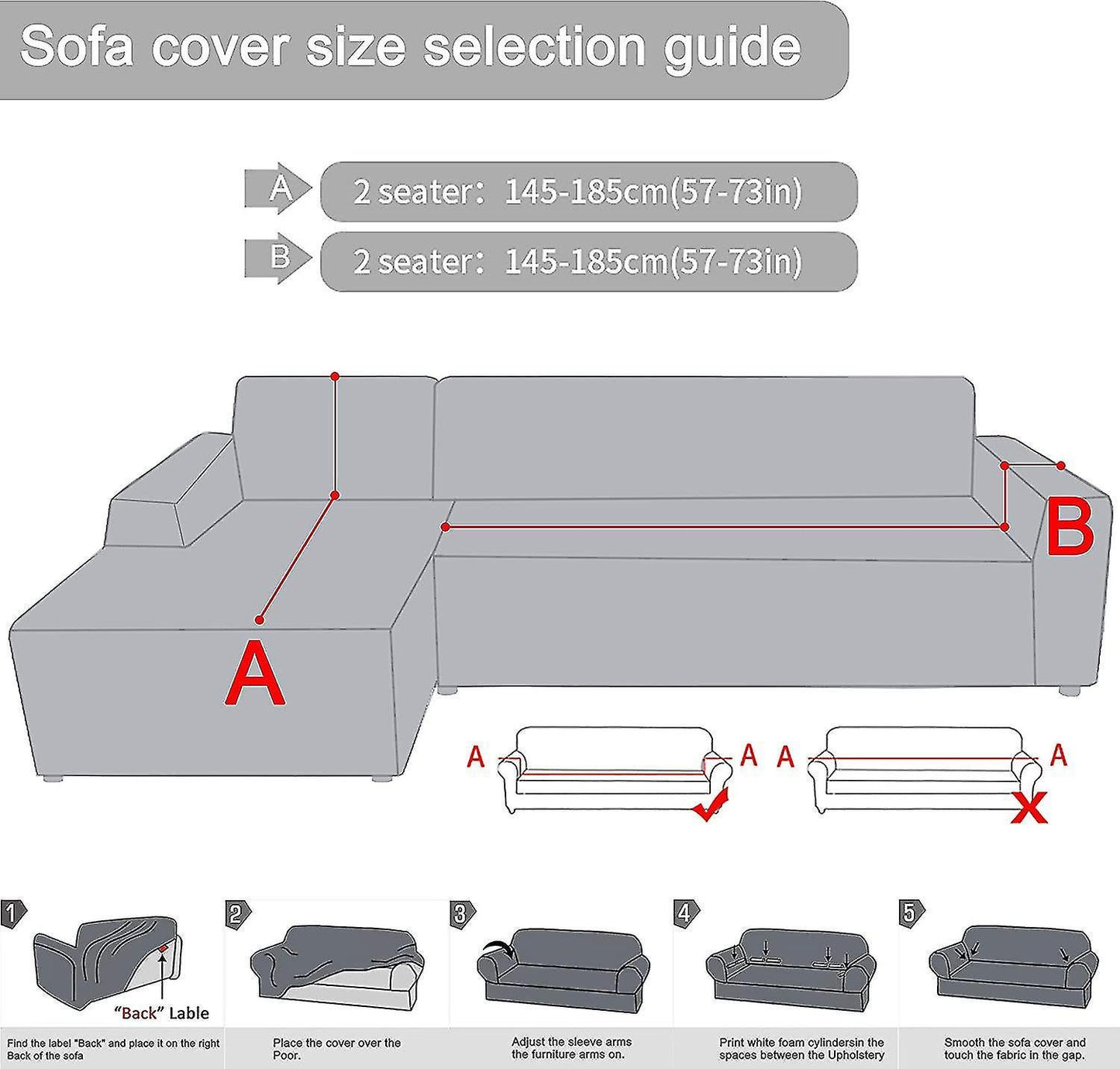 Stretch 3 Seater Sofa Cover Elastic Couch Protector V1263-JX-3553