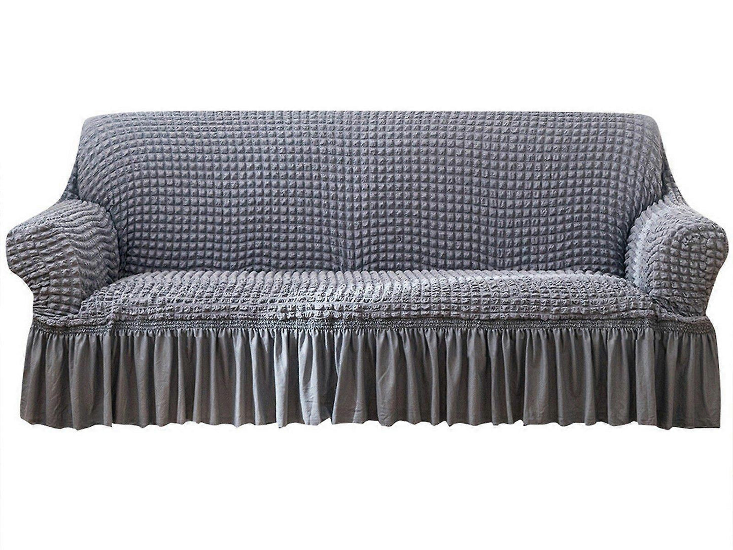 Stretch Sofa Cover for 2 Seats - Grey Slipcover V1263-JX-3554