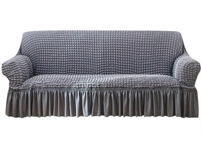 Stretch Sofa Cover for 2 Seats - Grey Slipcover V1263-JX-3554