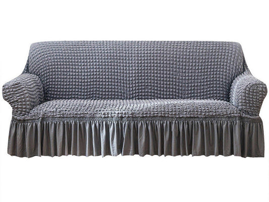Stretch Sofa Cover for 2 Seats - Grey Slipcover V1263-JX-3554