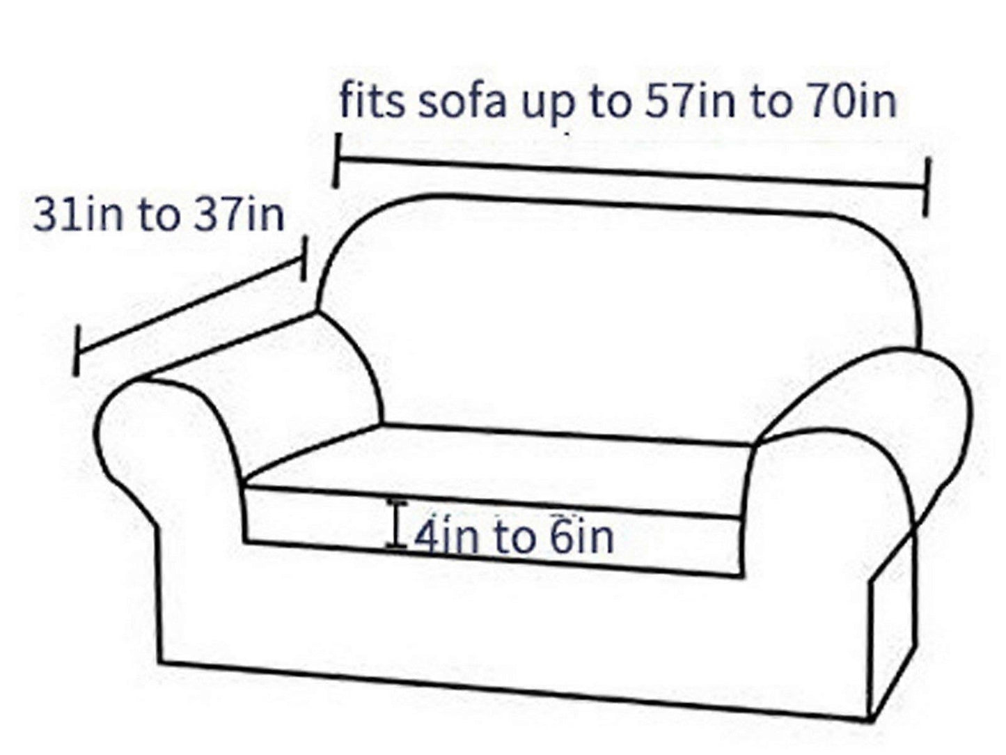 Stretch Sofa Cover for 2 Seats - Grey Slipcover V1263-JX-3554