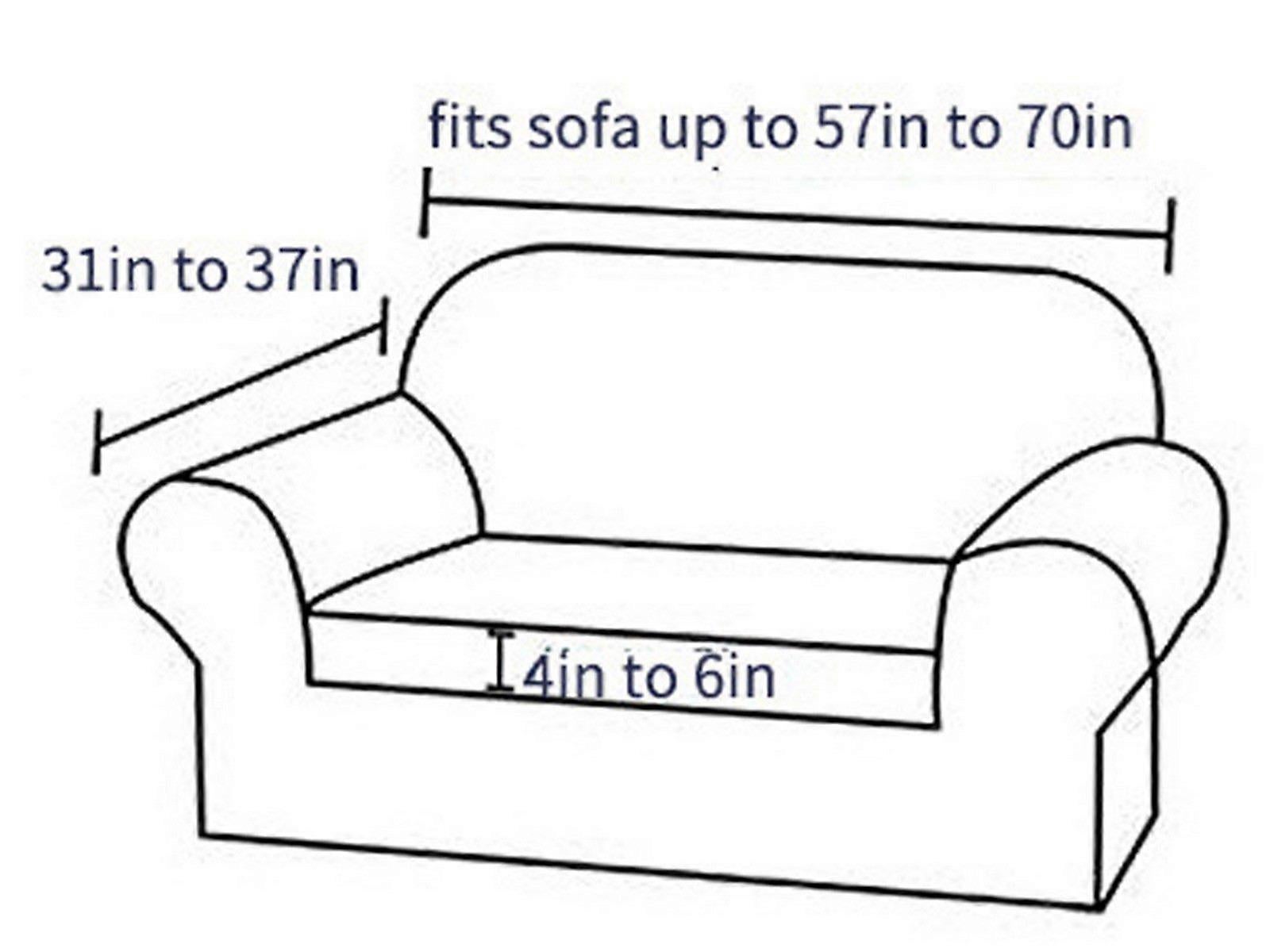 Stretch Sofa Cover for 2 Seats - Grey Slipcover V1263-JX-3554