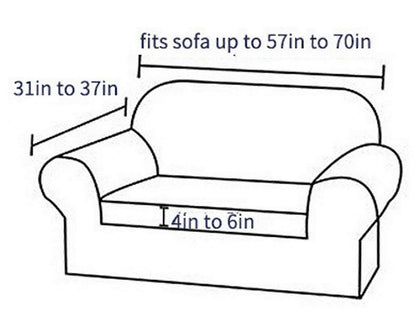 Stretch Sofa Cover for 2 Seats - Grey Slipcover V1263-JX-3554