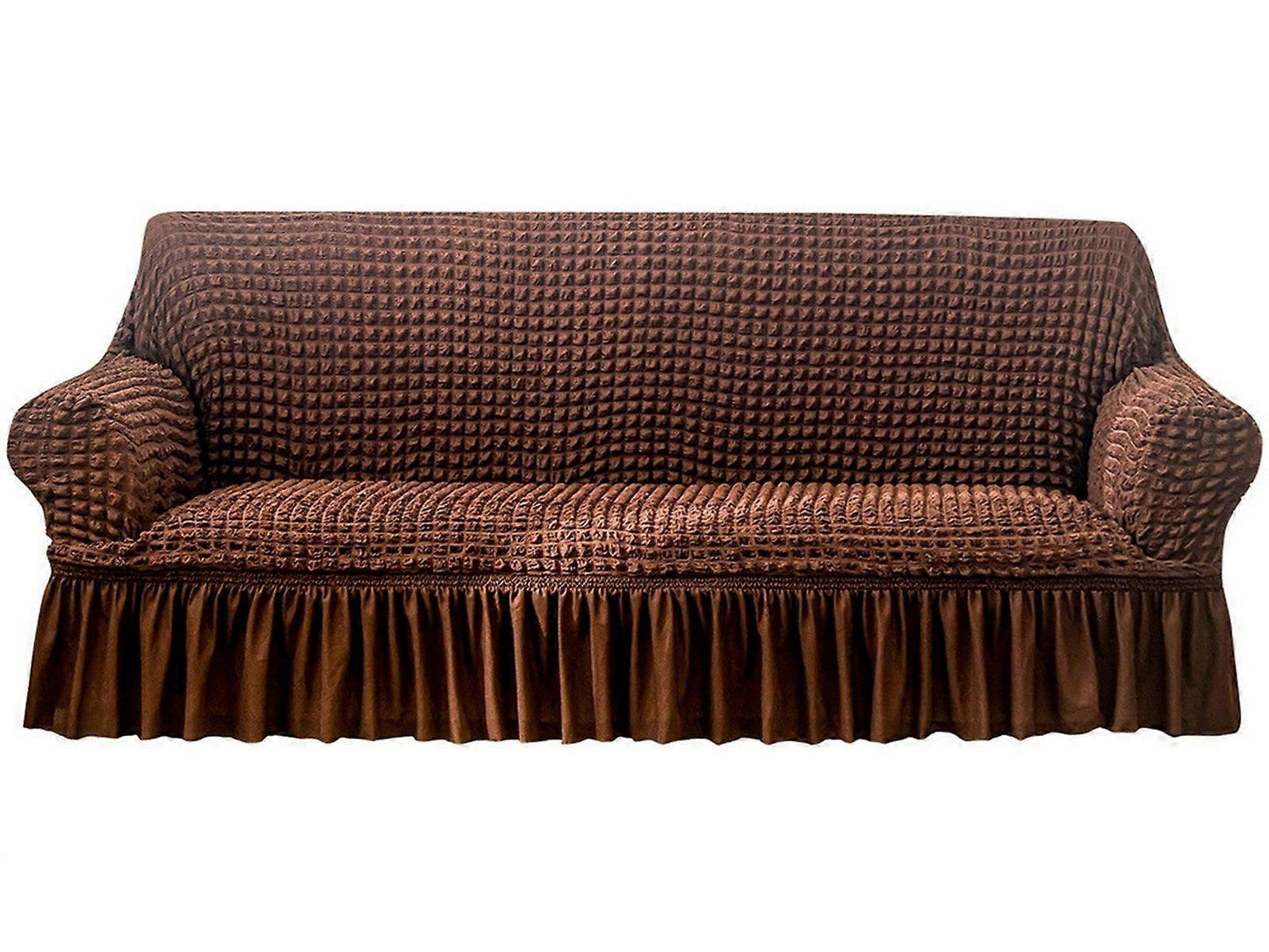 Stretch Sofa Cover for 3 Seats - Coffee Slipcover V1263-JX-3555
