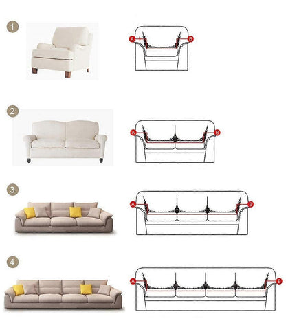 Stretch Jacquard Sofa Cover for 1 Seater 90-140cm Sofa Protector V1263-JX-3558