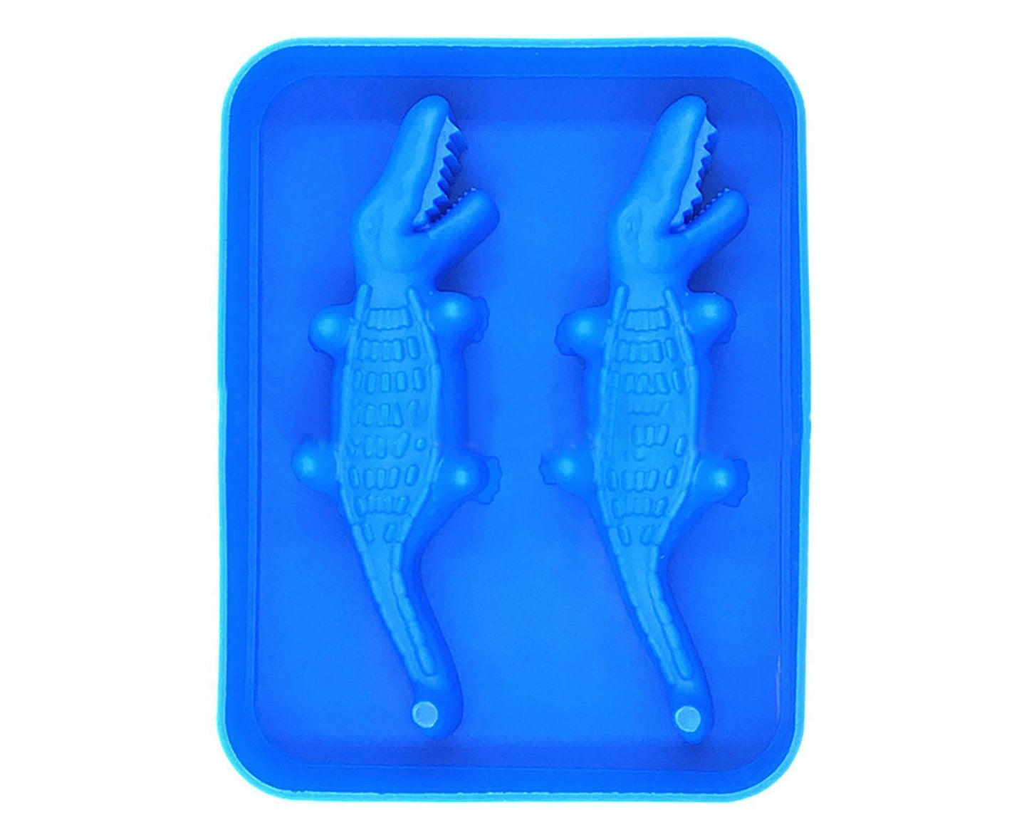 Ice Mould Tray Creative 3D Crocodile Shape Silicone Mold-Dark Blue V1263-JX-356