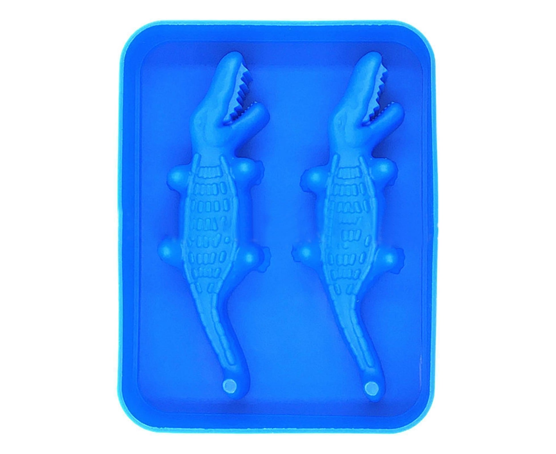 Ice Mould Tray Creative 3D Crocodile Shape Silicone Mold-Dark Blue V1263-JX-356