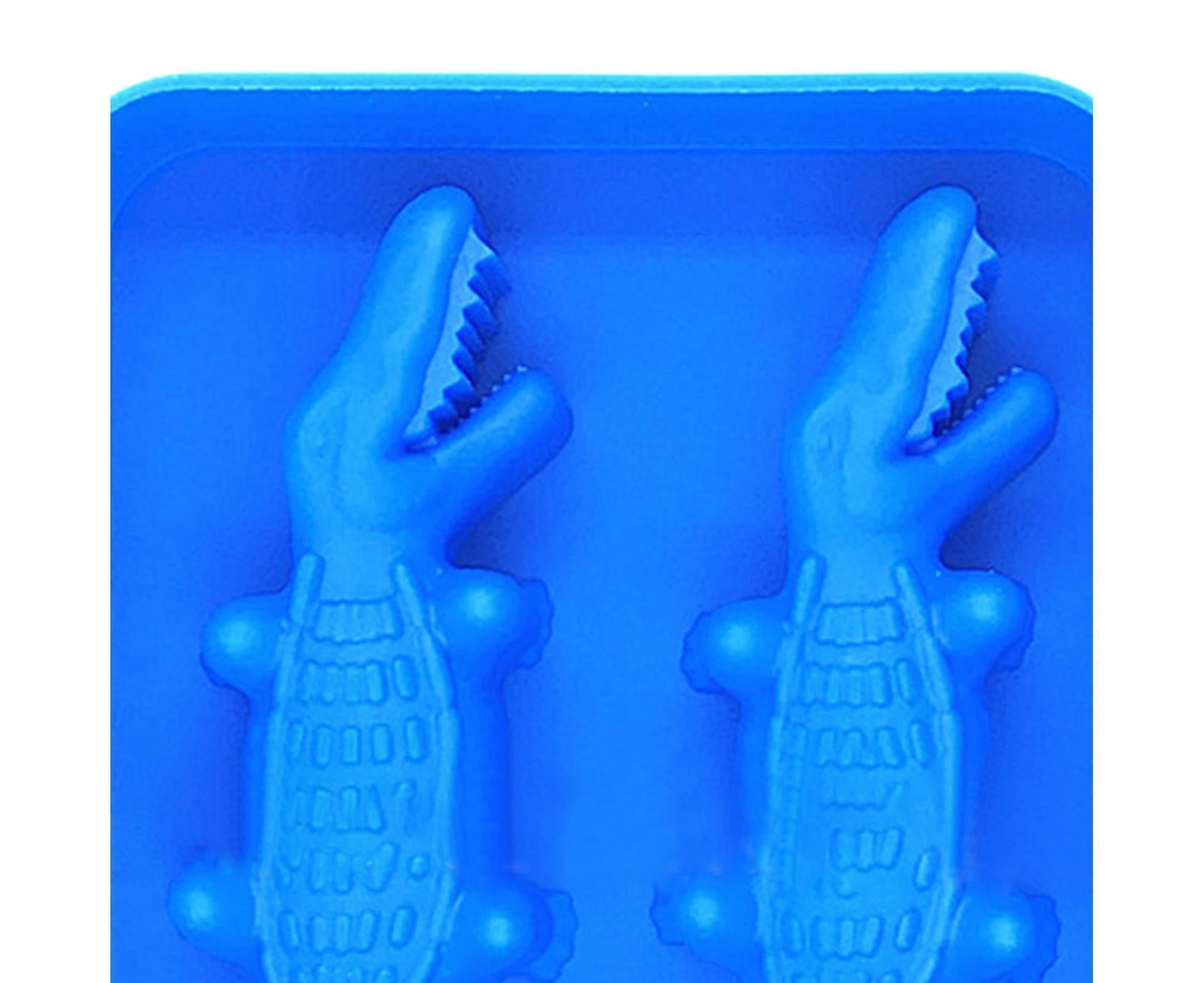 Ice Mould Tray Creative 3D Crocodile Shape Silicone Mold-Dark Blue V1263-JX-356