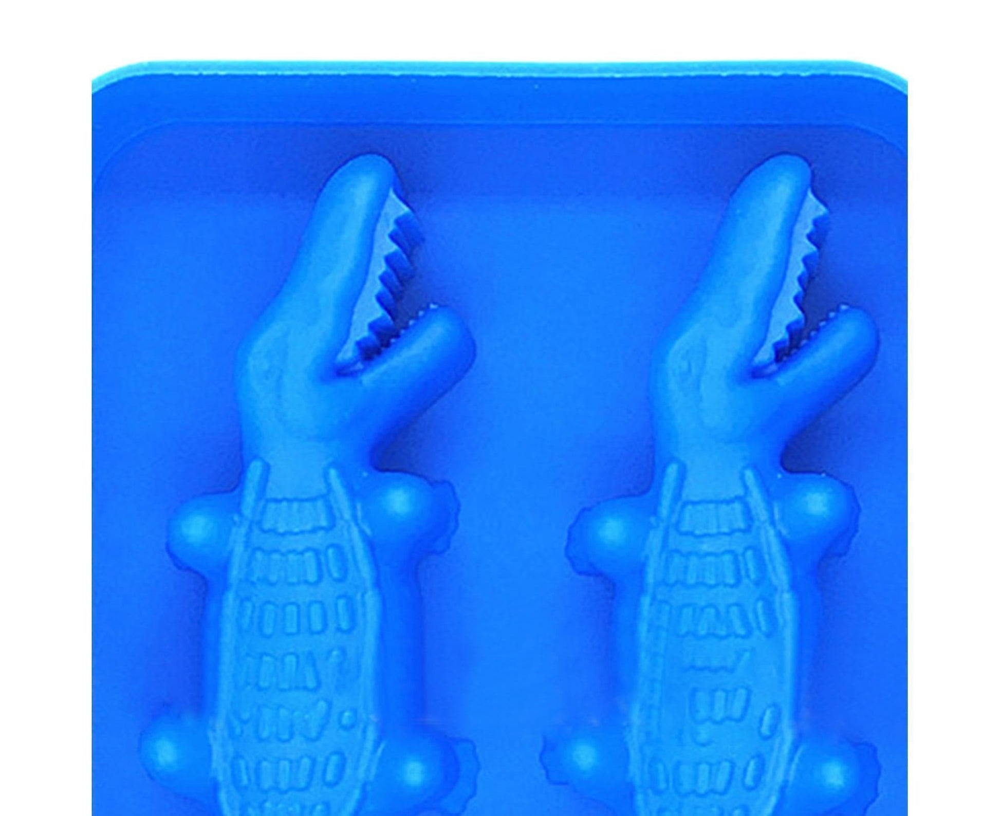 Ice Mould Tray Creative 3D Crocodile Shape Silicone Mold-Dark Blue V1263-JX-356