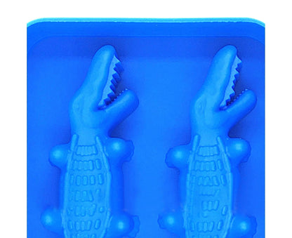 Ice Mould Tray Creative 3D Crocodile Shape Silicone Mold-Dark Blue V1263-JX-356
