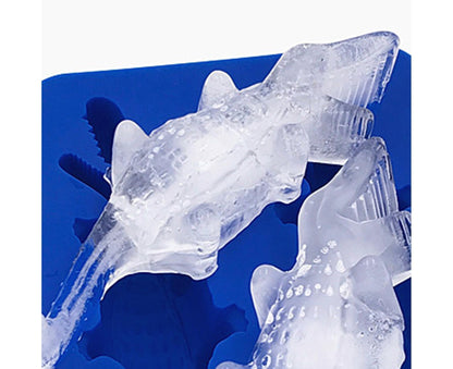 Ice Mould Tray Creative 3D Crocodile Shape Silicone Mold-Dark Blue V1263-JX-356
