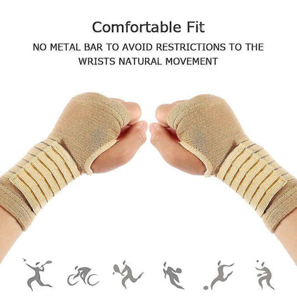 2-Pack Wrist Compression Wraps - Support Braces for Carpal Tunnel & Arthritis V1263-JX-3569