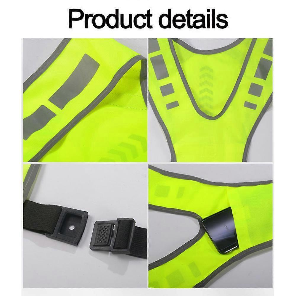 Reflective Running Vest with Pocket - High Visibility Gear for All Ages V1263-JX-3580