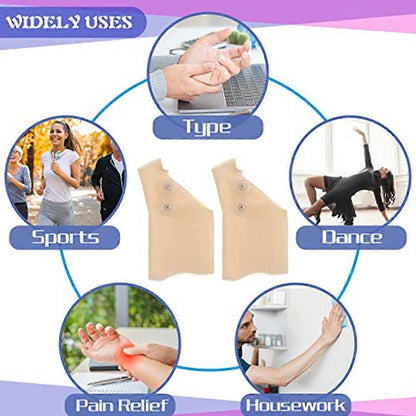 Gel Wrist & Thumb Brace - Waterproof Silicone Support for Typing & Pain Relief V1263-JX-3582