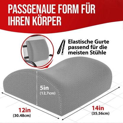 Orthopedic Seat Cushion - Memory Foam Lumbar Support for Office Chair & Car V1263-JX-3597