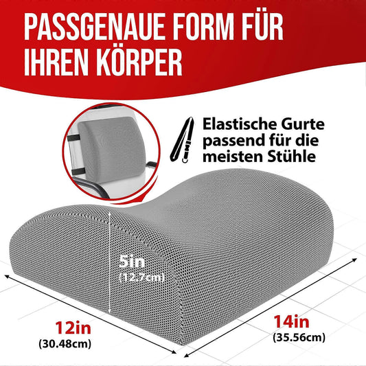 Orthopedic Seat Cushion - Memory Foam Lumbar Support for Office Chair & Car V1263-JX-3597