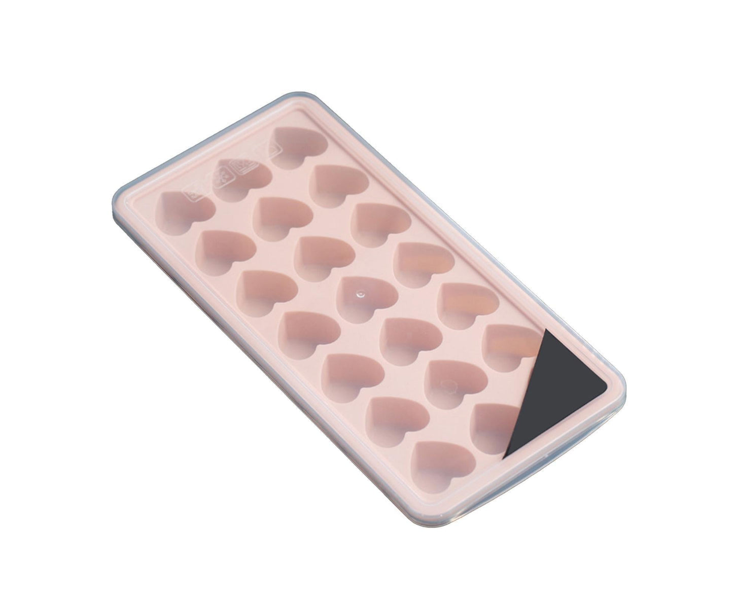 Ice Mold Portable Easy Clean Silicone Anti-slip Heart-shaped 21 Grids Ice Cube Mould for Home-Pink V1263-JX-360