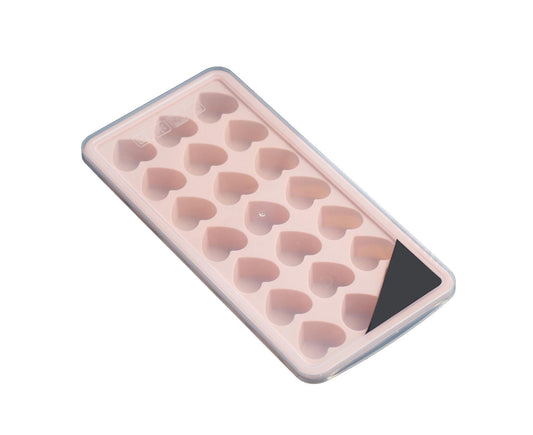 Ice Mold Portable Easy Clean Silicone Anti-slip Heart-shaped 21 Grids Ice Cube Mould for Home-Pink V1263-JX-360