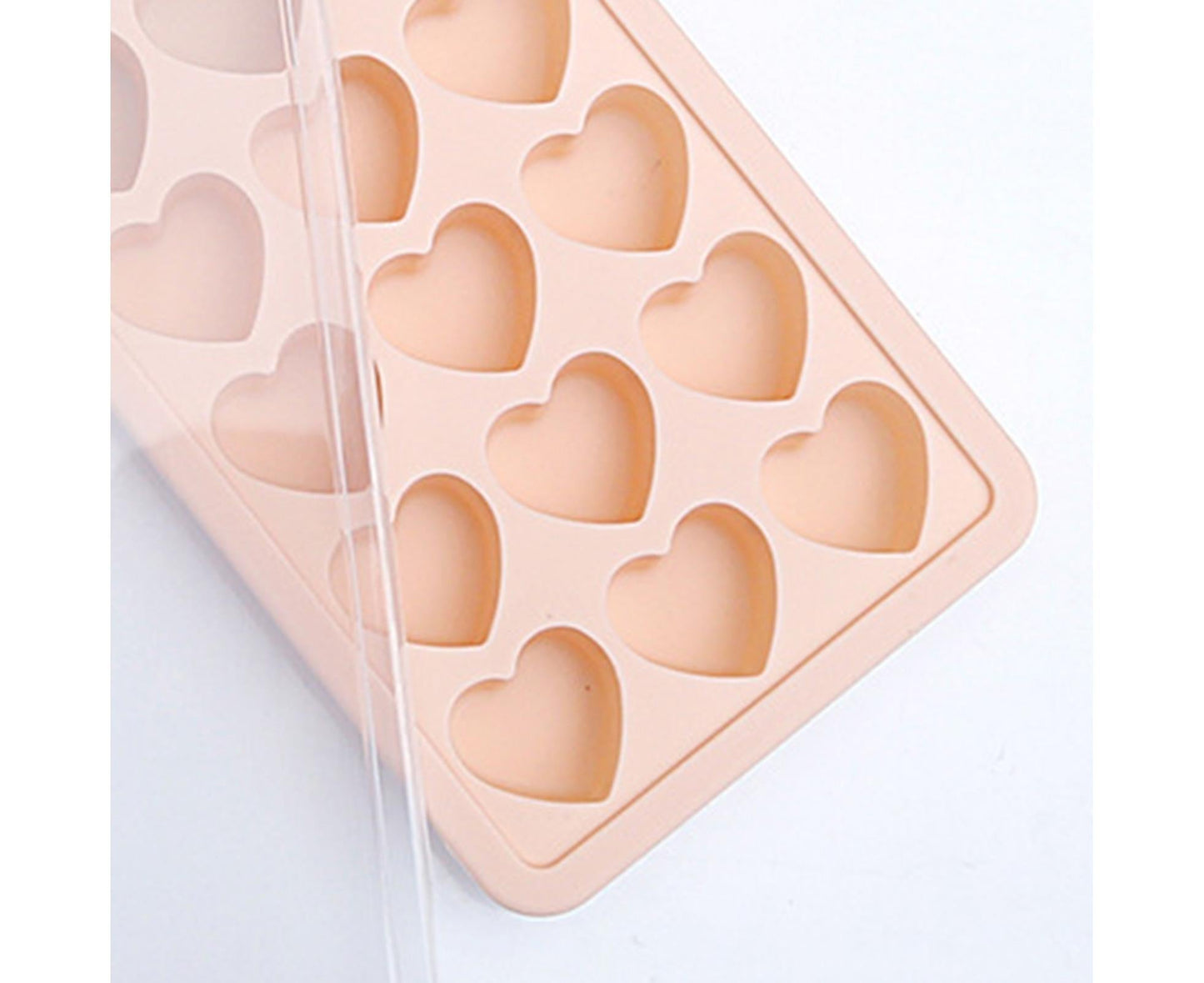 Ice Mold Portable Easy Clean Silicone Anti-slip Heart-shaped 21 Grids Ice Cube Mould for Home-Pink V1263-JX-360