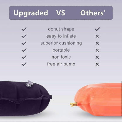 Inflatable Ring Cushion - Orthopedic Seat Pad for Coccyx & Hemorrhoid Pain Relief V1263-JX-3603