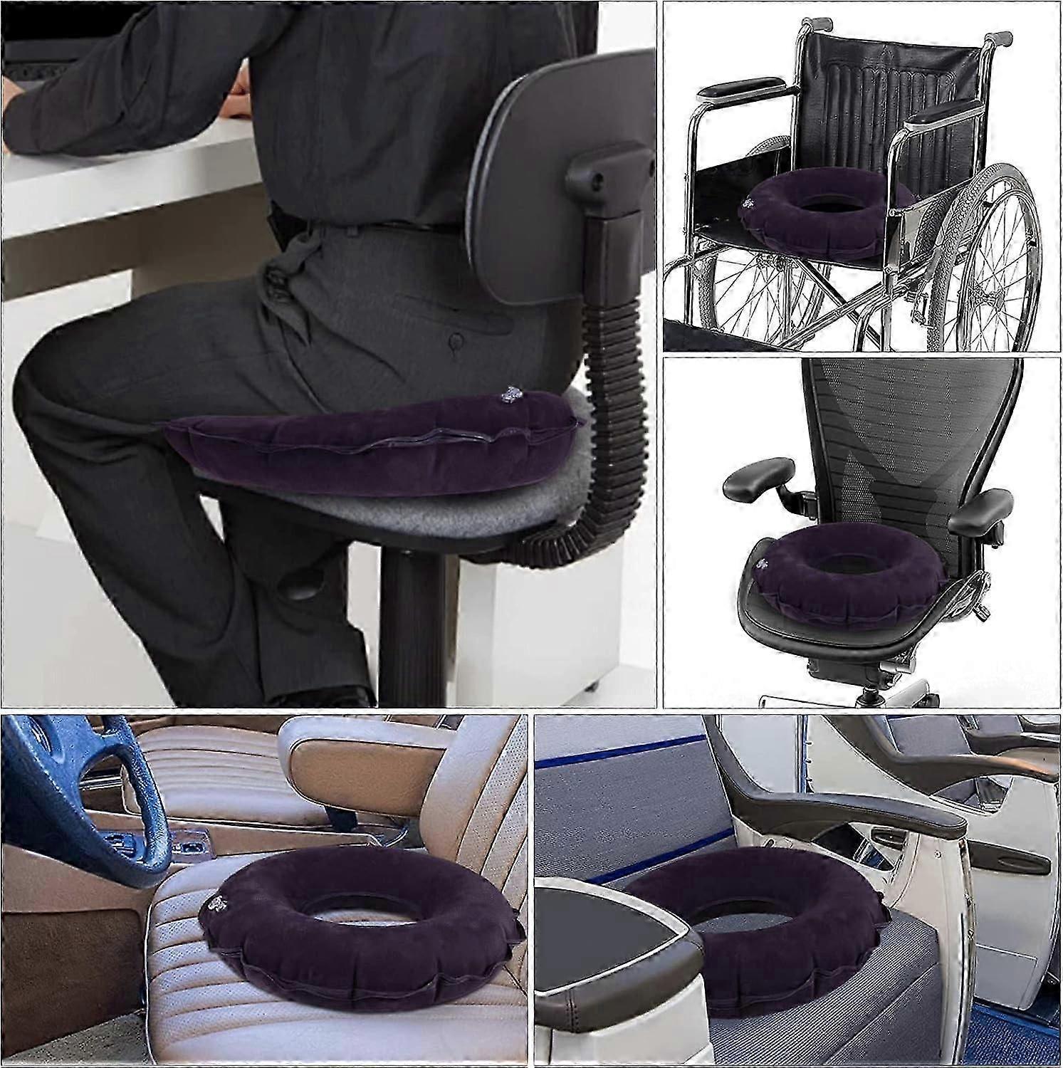 Inflatable Ring Cushion - Orthopedic Seat Pad for Coccyx & Hemorrhoid Pain Relief V1263-JX-3603
