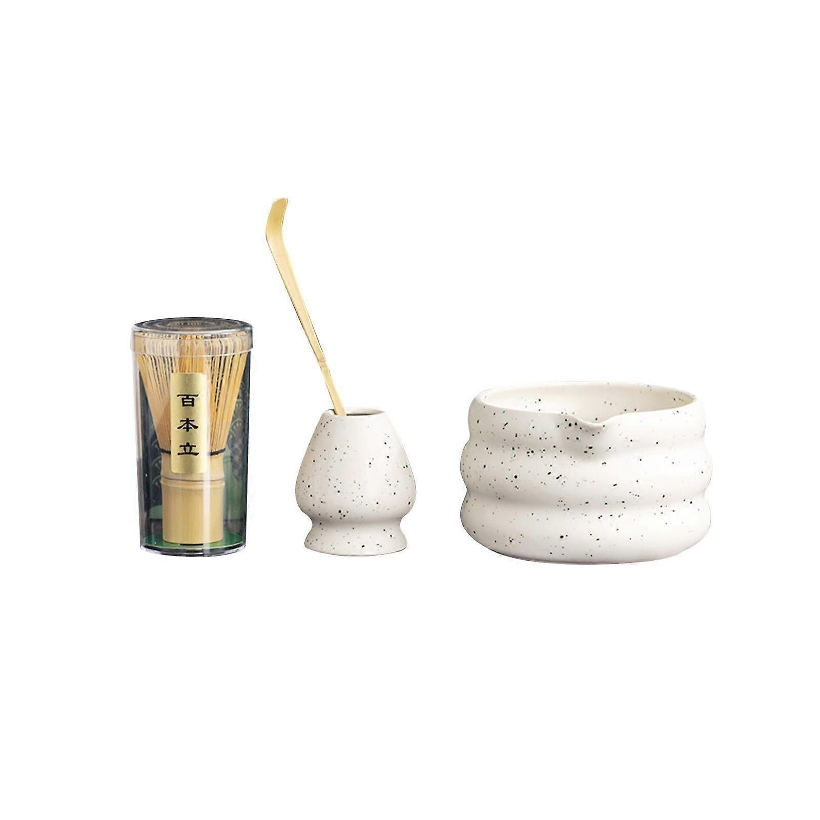 4pcs Matcha Whisk Set - Bamboo Whisk, Holder, Tea Making Tools for Matcha Lovers V1263-JX-3606
