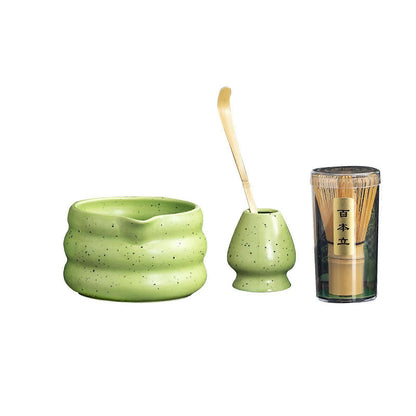 4pcs Matcha Whisk Set - Bamboo Whisk, Holder, Tea Making Tools for Matcha Lovers V1263-JX-3607