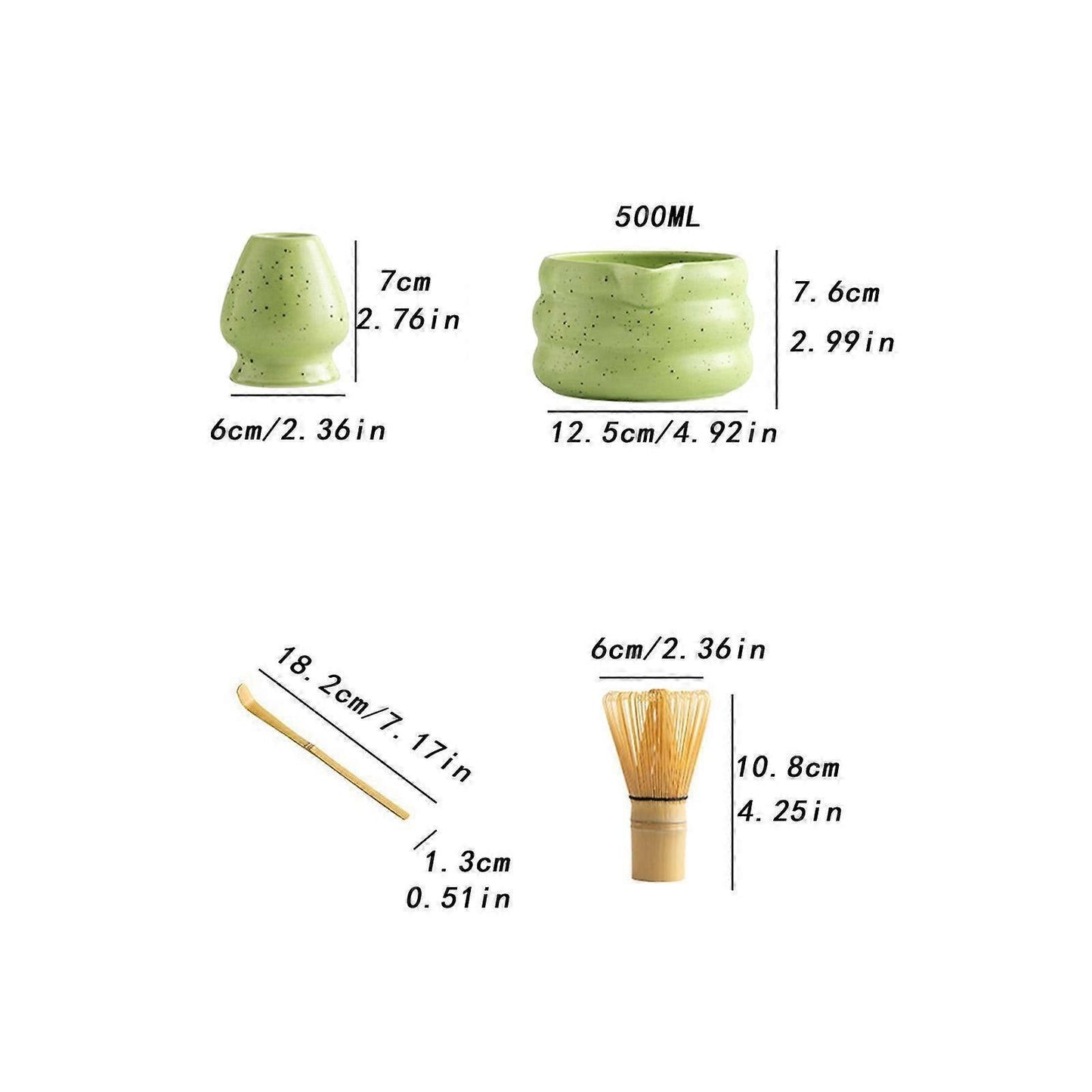 4pcs Matcha Whisk Set - Bamboo Whisk, Holder, Tea Making Tools for Matcha Lovers V1263-JX-3607