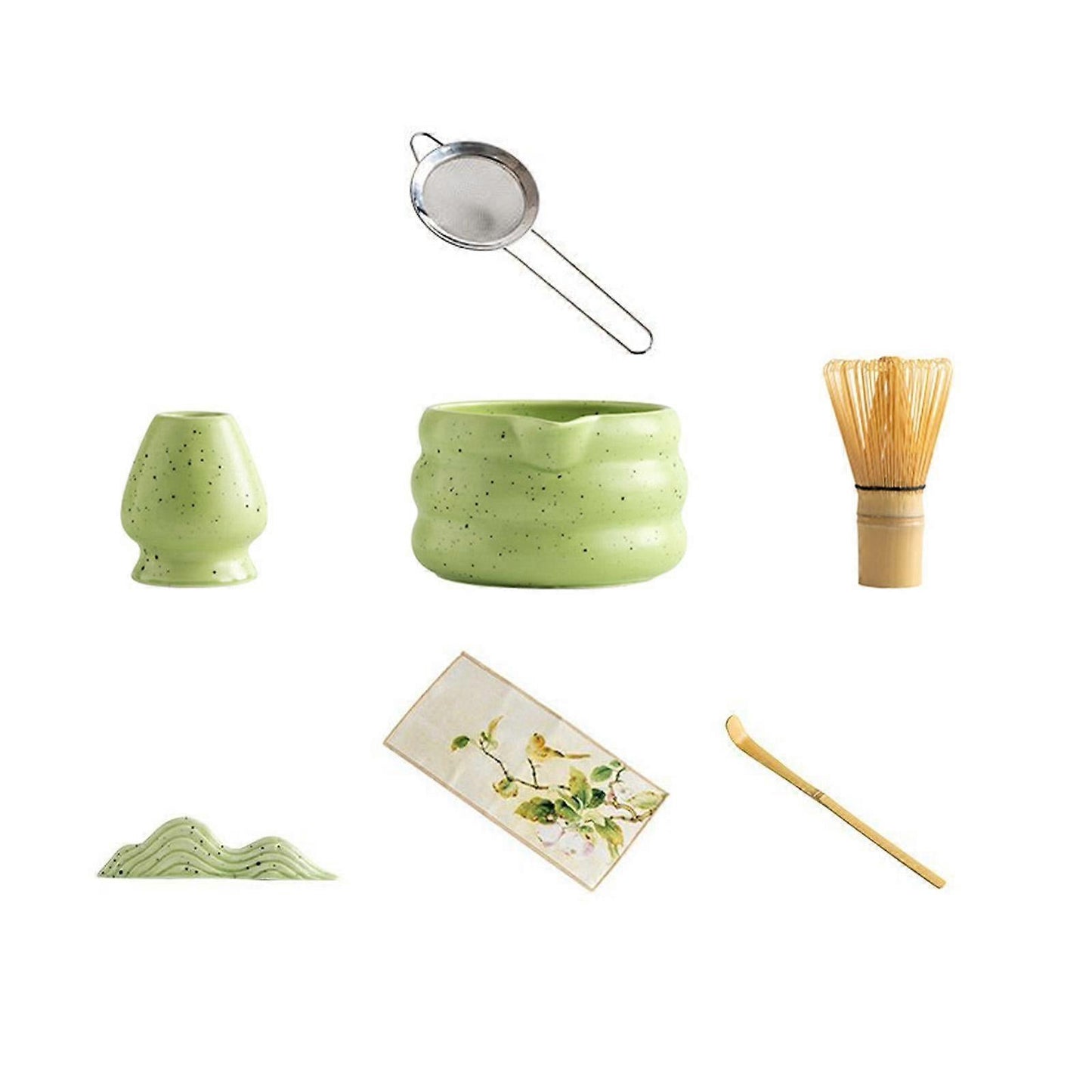 7pcs Matcha Whisk Set - Tea Making Kit with Bamboo Whisk, Scoop & Accessories V1263-JX-3609