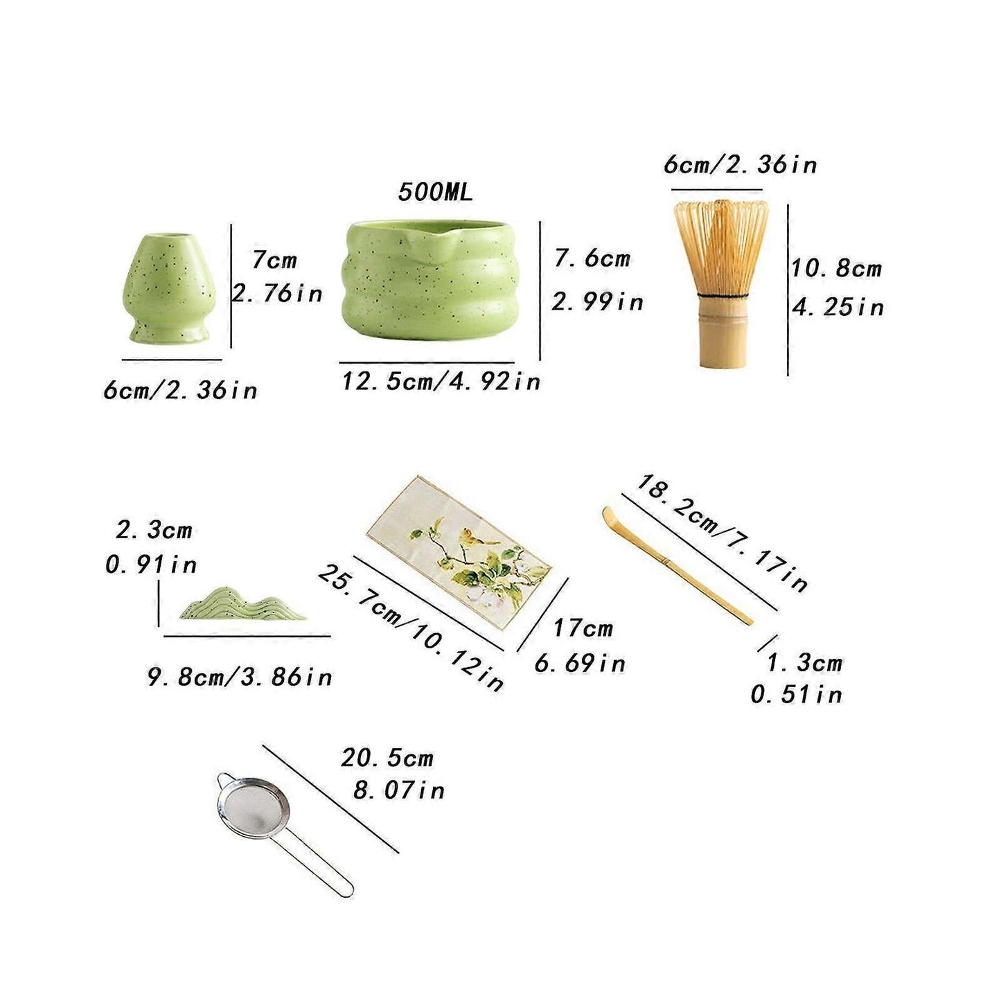 7pcs Matcha Whisk Set - Tea Making Kit with Bamboo Whisk, Scoop & Accessories V1263-JX-3609