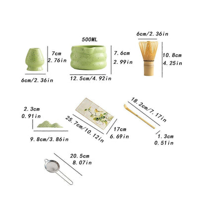7pcs Matcha Whisk Set - Tea Making Kit with Bamboo Whisk, Scoop & Accessories V1263-JX-3609