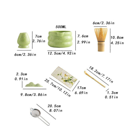 7pcs Matcha Whisk Set - Tea Making Kit with Bamboo Whisk, Scoop & Accessories V1263-JX-3609