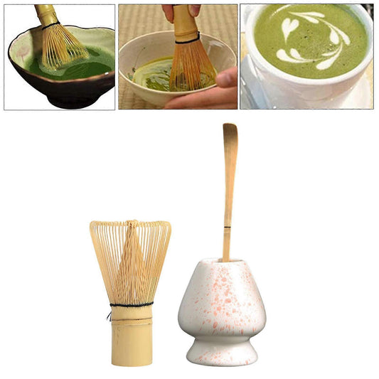 Matcha Whisk Ceremony Set (3pcs) - Whisk, Scoop, Tea Spoon & Bowl V1263-JX-3617